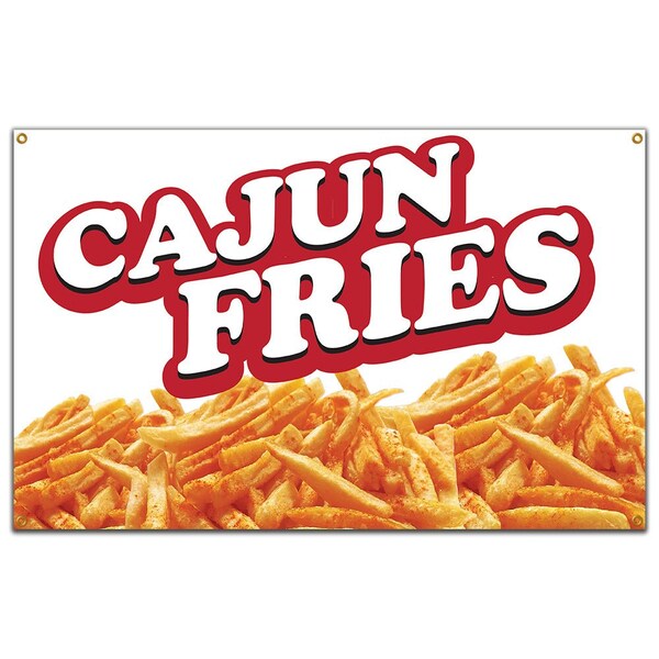 Signmission Cajun Fries Banner Concession Stand Food Truck Single Sided B-72 Cajun Fries19 - main